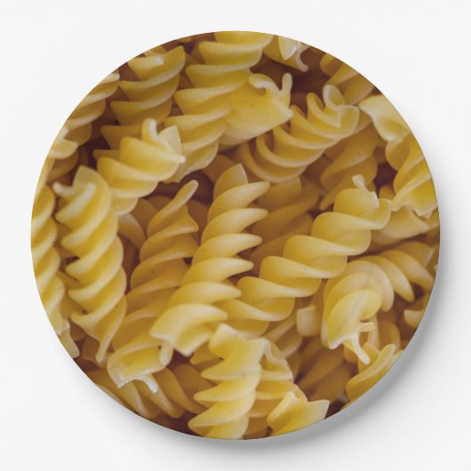 Pasta Fusilli Noodles Papieren Bordje (Voorkant)