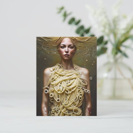 Pasta Goddess Briefkaart (Staand voorkant)