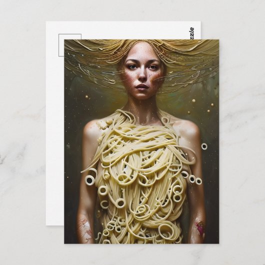 Pasta Goddess Briefkaart (Voorkant / Achterkant)