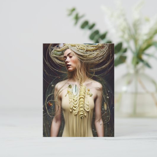 Pasta Goddess Briefkaart (Staand voorkant)