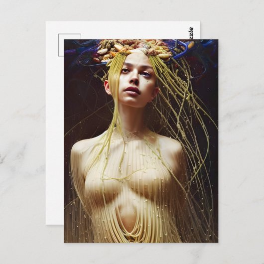 Pasta Goddess Briefkaart (Voorkant / Achterkant)