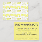 Pasta is een Italiaans voedselkookrestaurant Visitekaartje (Voorkant / Achterkant)
