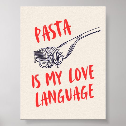 Pasta is mijn liefdestaal | Keuken Decor Poster (Voorkant)