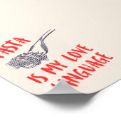 Pasta is mijn liefdestaal | Keuken Decor Poster (Hoek)