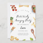 Pasta Italiaans diner verjaardagsuitnodiging Kaart (Voorkant)