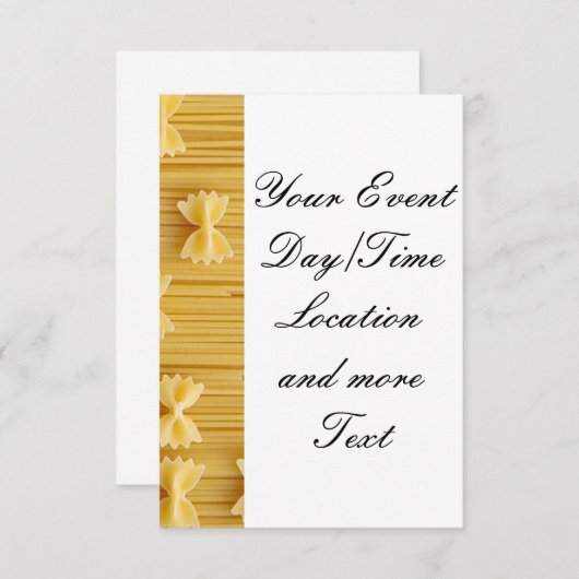 pasta kaart (Voorkant / Achterkant)