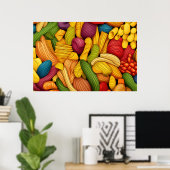 Pasta kunst achtergrond GROOT Poster (Thuiskantoor)