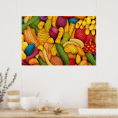Pasta kunst achtergrond GROOT Poster (Keuken)