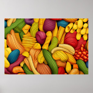 Pasta kunst achtergrond GROOT Poster