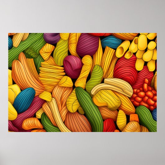 Pasta kunst achtergrond GROOT Poster (Voorkant)