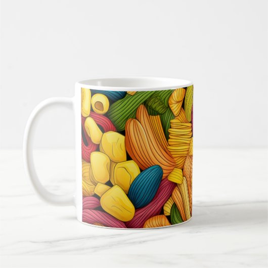 Pasta kunst achtergrond koffiemok (Links)