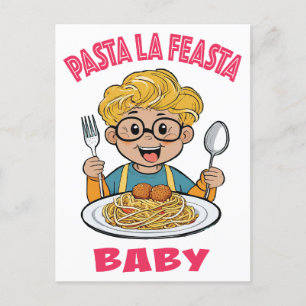 Pasta La Feasta Baby Briefkaart