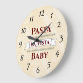 Pasta la Vista Baby Wall Clock Grote Klok (Hoek)