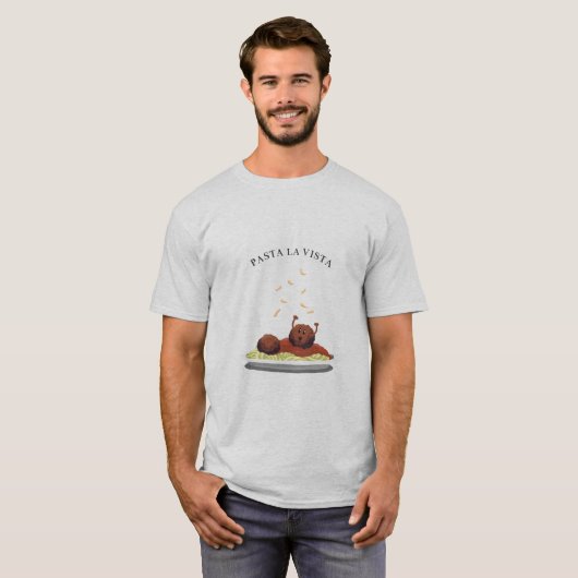 Pasta La Vista! (licht) T-shirt (Voorkant volledig)