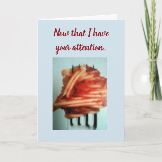 PASTA-LIEFHEBBER ***BROERS VERJAARDAG** KAART (Voorkant)