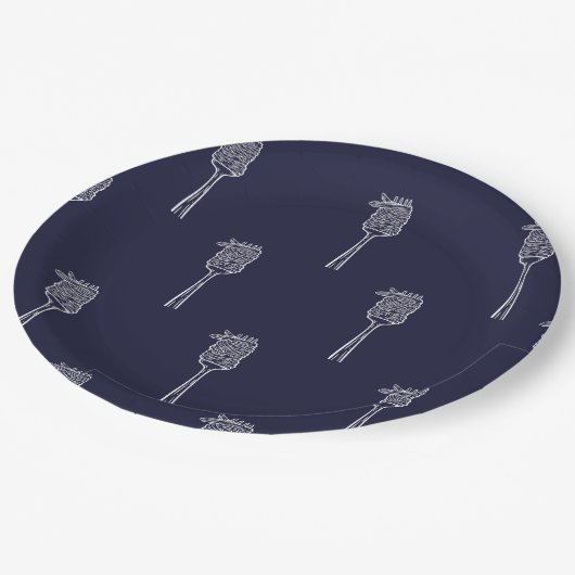 Pasta Lover-kartonnen zakjes - Spaghaans patroon Papieren Bordje (Gekanteld)