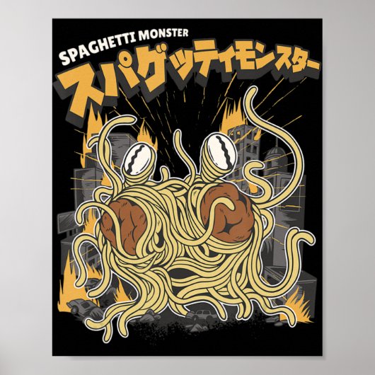 Pasta lover monster Spaghetti Poster (Voorkant)