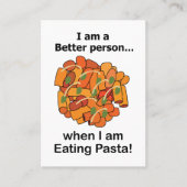 Pasta Maakt Me Beter Grappig Pasta Restaurant Visitekaartje (Voorkant)