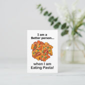 Pasta Maakt Me Beter Grappig Pasta Restaurant Visitekaartje (Staand voorkant)