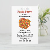 Pasta Maakt Me Beter Grappige Pasta Feestje Kaart (Staand voorkant)