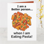 Pasta Maakt Me Better Grappige Pasta Liefhebber Kaart (Gele Bloem)
