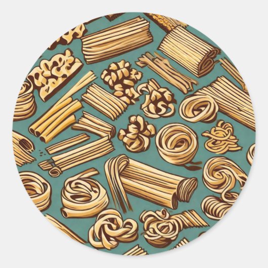 Pasta magie ronde sticker (Voorkant)