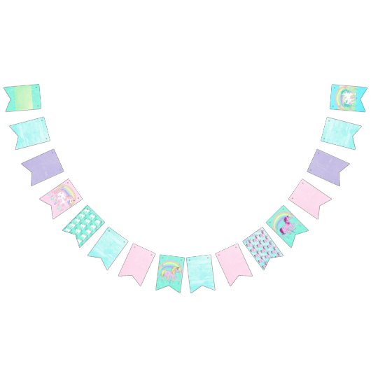  pasta met kleur Unicorn Birthday Flag Banner (Alle)