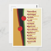 Pasta Namen met grafisch briefkaart (Voorkant / Achterkant)