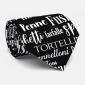 Pasta Names Typographic Italian Food Black Stropdas (Opgerold)