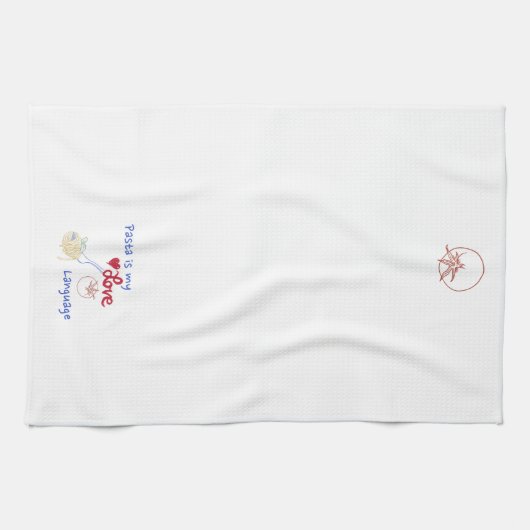 Pasta noedel tomaat cute theedoek (Horizontaal)