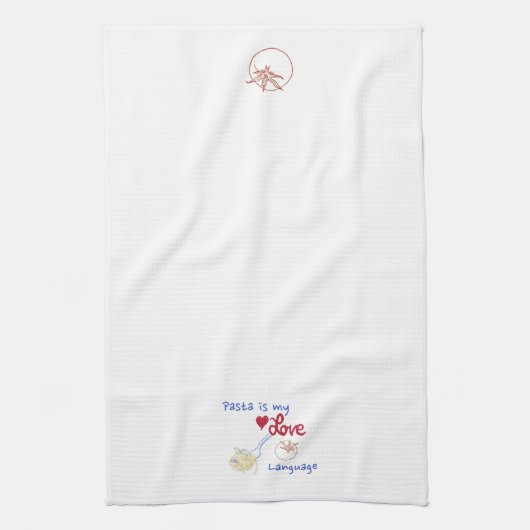 Pasta noodle tomato cute  theedoek (Verticaal)