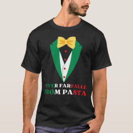 Pasta NOOIT FARFALLE VAN PASTA Italiaanse kleuren T-shirt