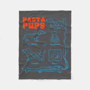 Pasta P Grappige Dachshund Wiener Dog Pasta Foodie Fleece Deken
