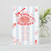 Pasta & Pacifiers Doodle Neutral Baby Shower Kaart (Staand voorkant)