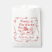 Pasta & Pacifiers Hand Drawn Italian Baby Shower Bedankzakje (Voorkant)