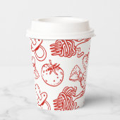 Pasta & Pacifiers Hand Drawn Italian Baby Shower  Papieren Bekers (Achterkant)