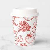 Pasta & Pacifiers Hand Drawn Italian Baby Shower  Papieren Bekers (Voorkant)