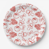 Pasta & Pacifiers Hand Drawn Italian Baby Shower Papieren Bordje (Voorkant)