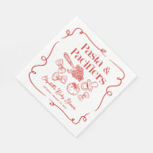 Pasta & Pacifiers Hand Drawn Italian Baby Shower Servet (Hoek)
