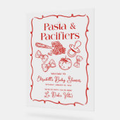 Pasta & Pacifiers Italian Baby Shower Welcome Acryl Bord (Hoek)