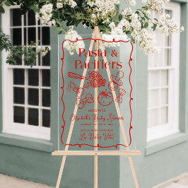 Pasta & Pacifiers Italian Baby Shower Welcome Acryl Bord