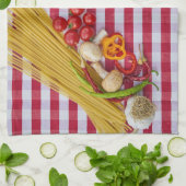 Pasta paddenstoel Tomato Kitchen Towelen Theedoek (Gevouwen)