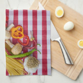 Pasta paddenstoel Tomato Kitchen Towelen Theedoek (Quarter Fold)
