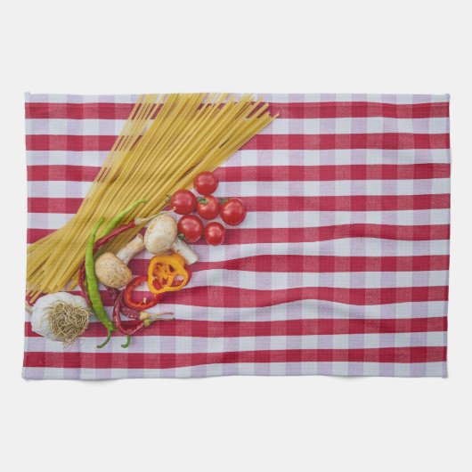 Pasta paddenstoel Tomato Kitchen Towelen Theedoek (Horizontaal)