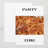 Pasta PARTIJTIME uitnodiging (Voorkant / Achterkant)