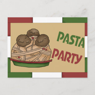 Pasta Party uitnodiging Briefkaart
