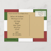 Pasta Party uitnodiging Briefkaart (Achterkant)
