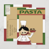 Pasta Party uitnodiging Briefkaart (Voorkant / Achterkant)