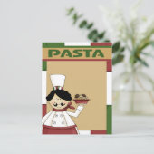 Pasta Party uitnodiging Briefkaart (Staand voorkant)