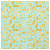 Pasta patroon blauw en beige stof (Swatch)